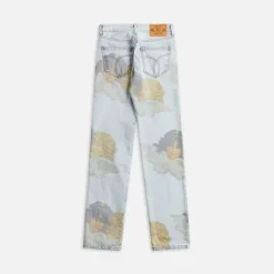Angel Print Mid Straight Fit Jeans