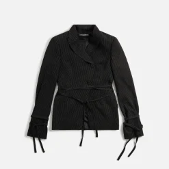 Asymmetric Pinstripe Blazer