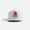 Azur Linen Cap Cream Ping Pong Print