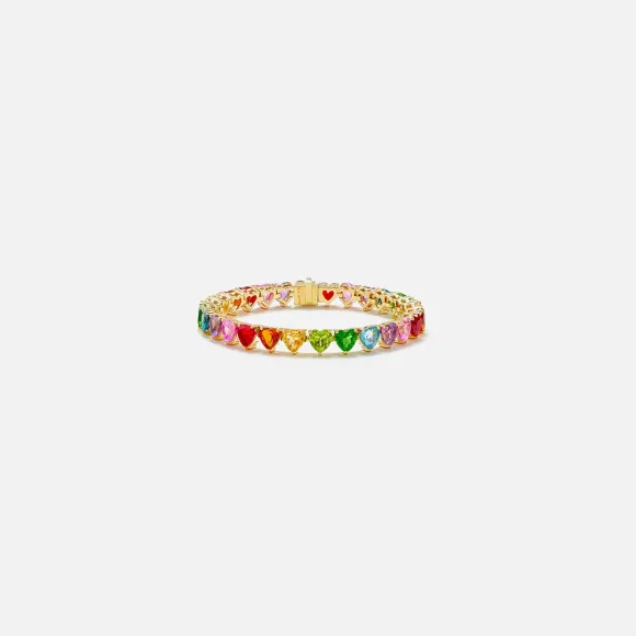 Baguette Riviere Heart Bracelet