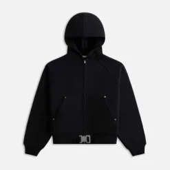 Belted Buckle Zip Hoodie