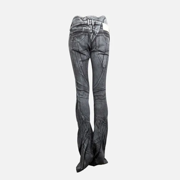 Big Waistband Drape Denim