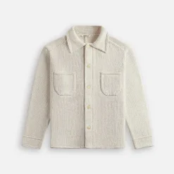 Cotton Lily-Yarn Knit Blouson