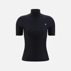 Crystal Embellished High Neck Fitted Top