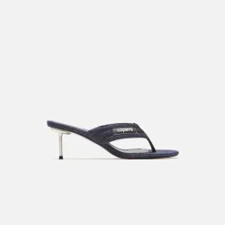 Denim Branded Thong Sandal