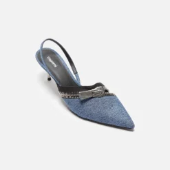 Denim Zip Stiletto