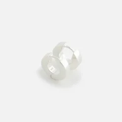 Edge Hoop Earrings Sterling