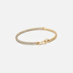 Equinox Bracelet In Yellow Gold With 2/3 Pave White