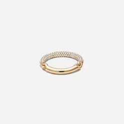 Equinox Ring In Yellow Gold With 2/3 Pave White Diamond