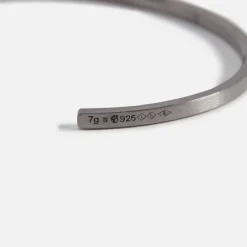 7G Bracelet Slick Brushed 925 Black Sterling Silver -Silver / Black