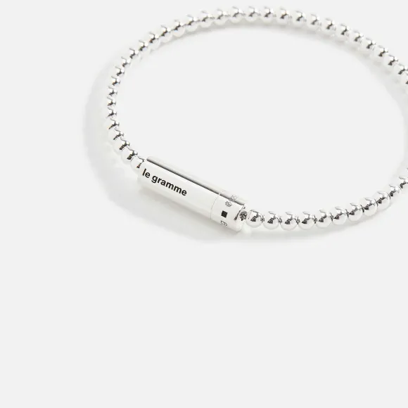 11G Brushed Sterling Beads Bracelet