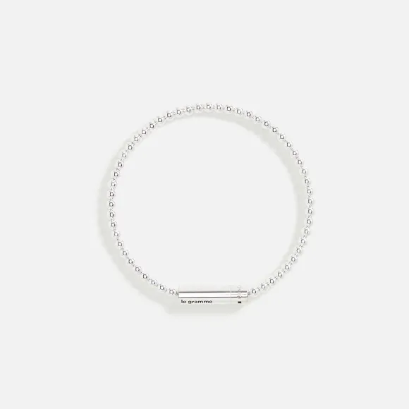 11G Brushed Sterling Beads Bracelet