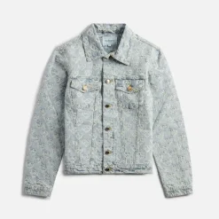 Heart Jacquard Denim Jacket