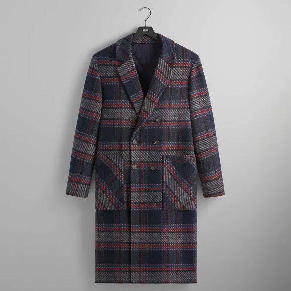 Kith For Bergdorf Goodman Plaid Double Breasted Royce Coat