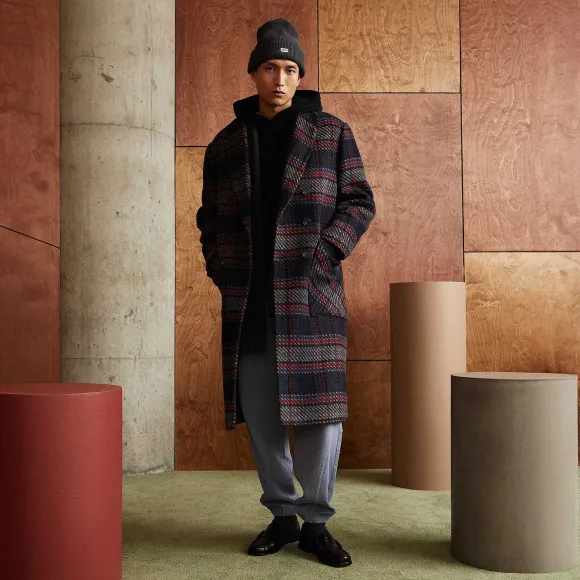 Kith For Bergdorf Goodman Plaid Double Breasted Royce Coat
