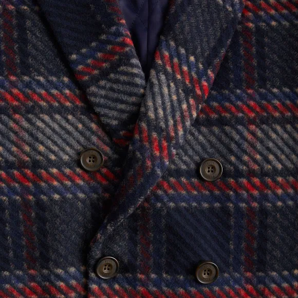 Kith For Bergdorf Goodman Plaid Double Breasted Royce Coat
