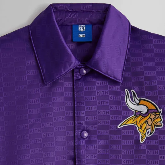 Kith For The Nfl: Vikings Satin Bomber Jacket