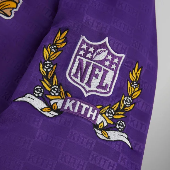 Kith For The Nfl: Vikings Satin Bomber Jacket