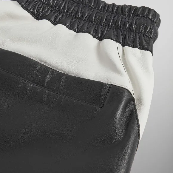 Kith Leather Curtis Panelled Short
