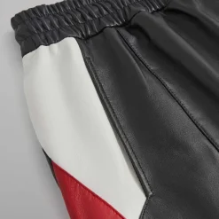 Kith Leather Curtis Panelled Short