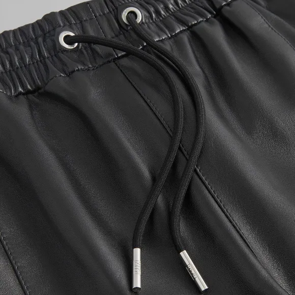 Kith Leather Curtis Panelled Short