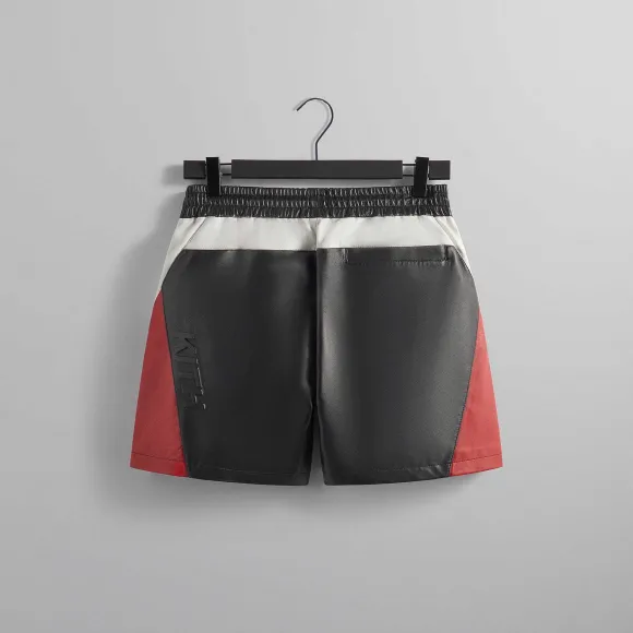 Kith Leather Curtis Panelled Short