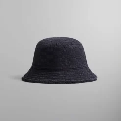 Kith Reversible Bucket Hat In Denim & Sherpa
