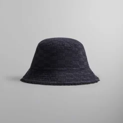 Kith Reversible Bucket Hat In Denim & Sherpa