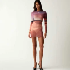 Kith Women Desert Sunset Mulberry Long Sleeve Dress