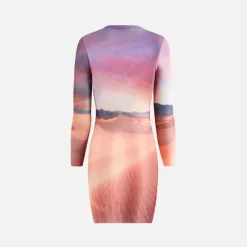 Kith Women Desert Sunset Mulberry Long Sleeve Dress