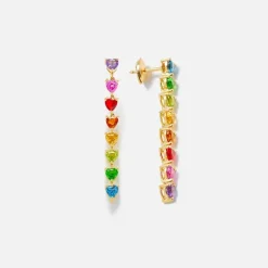L Amour Mini Heart Long Earrings