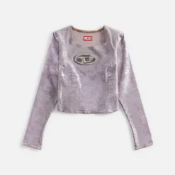 Logo Long Sleeve Denim Top