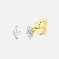 Marquis Diamond Studs 14K Gold