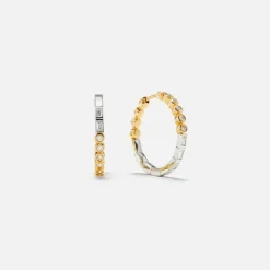 Maxi Creoles Riviere Baguette Hoop Earrings