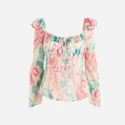 Mesh Floral Cut Out Bustier