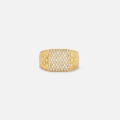 Mini Chevaliere Princess Diamond Signet Ring