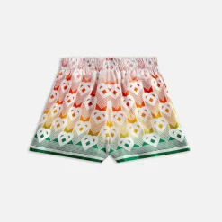 Monogram Silk Shorts With Dawstrings