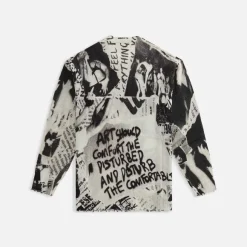 Newspaper Print Boyfriend Sweater