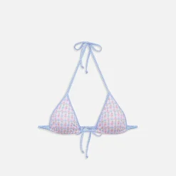 Nick Plaid Triangle Bikini Top