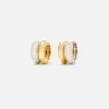 Paire De Mini Creoles Bouees Diamants Hoops