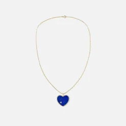 Pendentif Maxi Coeur Malachite Lapis Biface