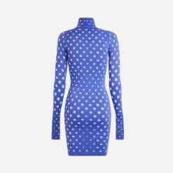 Perforated Turtleneck Dress