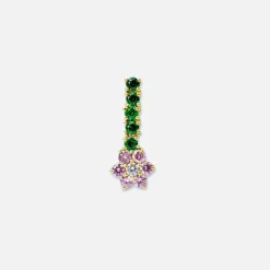 Pink & Green Flower Earrings