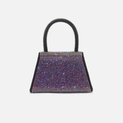 Satin Rhinestone Micro Bow Bag