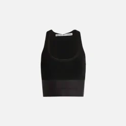 Scoop Neck Bra Top With Logo Elastic