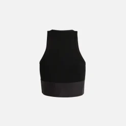 Scoop Neck Bra Top With Logo Elastic
