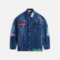 Stone Washed Jacket With Mohair
