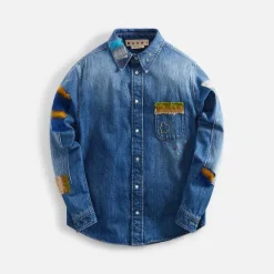 Stone Washed Organic Denim Mohair Shirt