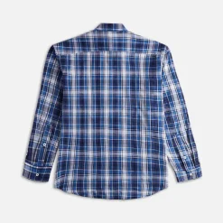 Stud Embellished Plaid Long Sleeve Shirt