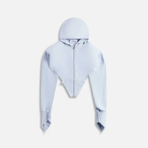 V Cut Zip Up Hoodie